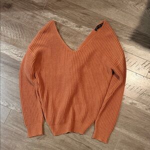 Love Tree Women's Rust V-Neck Sweater